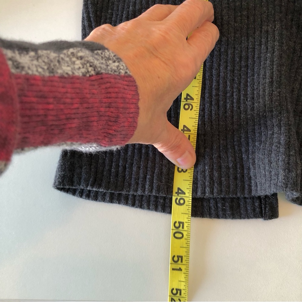 Vintage 80s, Gray, Ribbed Knit, Sweater Dress, Women’s S Long Sleeve, Mock Neck - Picture 12 of 14